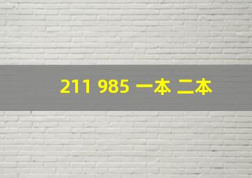 211 985 一本 二本